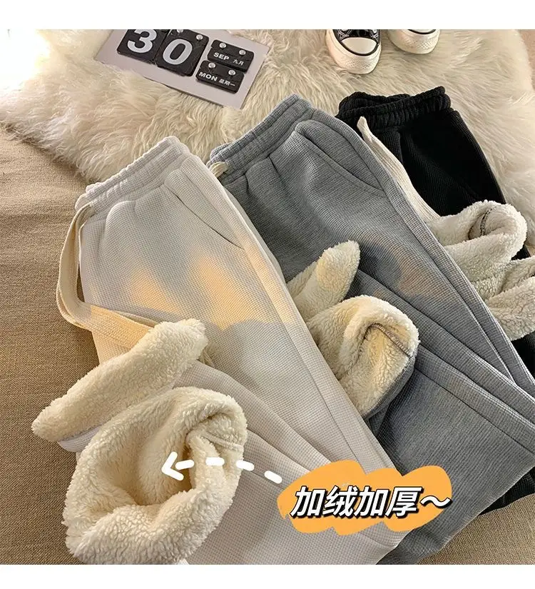 Men's Grey Fleece Warm Sweatpants Winter Thickened — feature 6