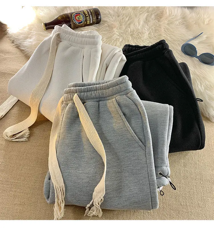 Men's Grey Fleece Warm Sweatpants Winter Thickened — feature 7