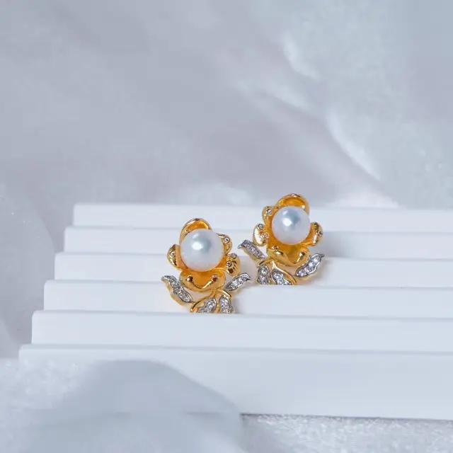 Ding Dong Pearl Earrings Gold Plated Natural Freshwater - Image 4