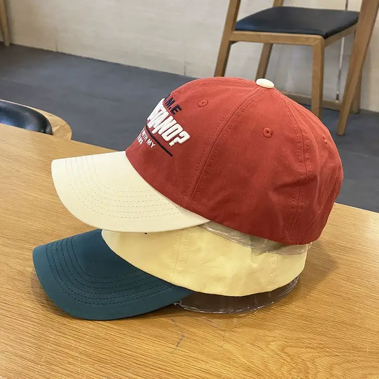 Women's Letter Embroidered Baseball Cap Yellow Blue — feature 10