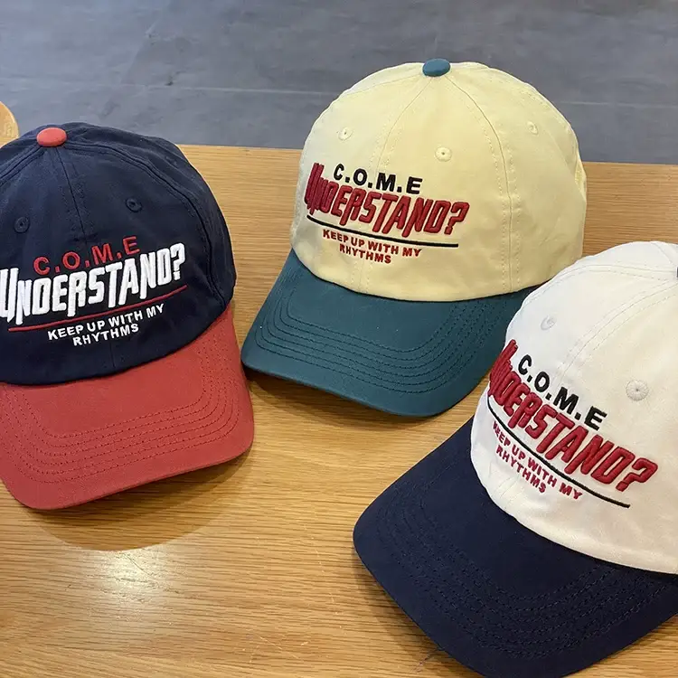 Women's Letter Embroidered Baseball Cap Yellow Blue — feature 13