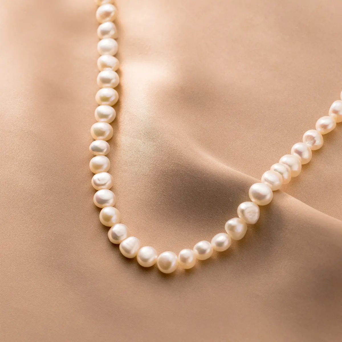 S925 Silver Pearl Beaded Clavicle Necklace
