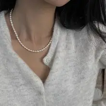 S925 Silver Pearl Beaded Clavicle Necklace — feature 1