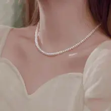S925 Silver Pearl Beaded Clavicle Necklace — feature 13