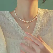 S925 Silver Pearl Beaded Clavicle Necklace — feature 3
