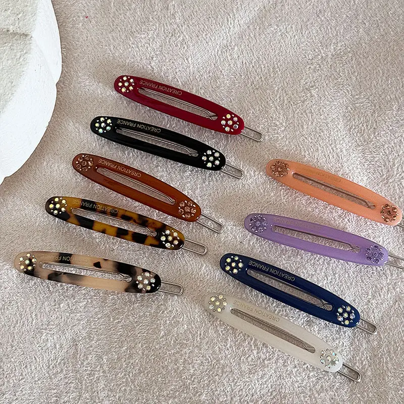 Korean Style Diamond Embroidered Hairpin Clip - Image 12