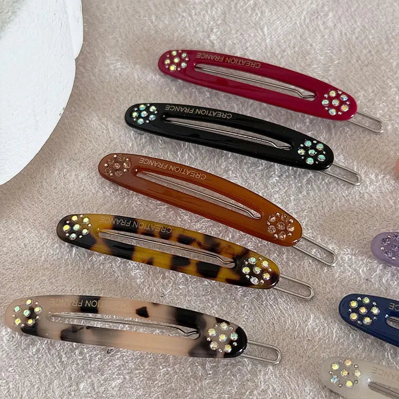 Korean Style Diamond Embroidered Hairpin Clip - Image 13
