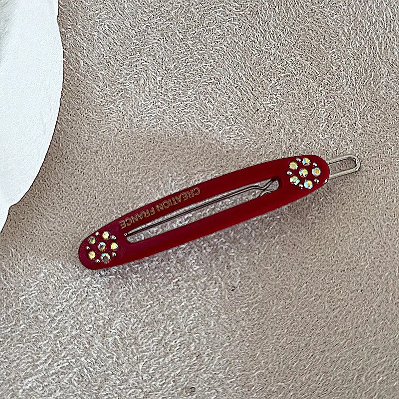 Korean Style Diamond Embroidered Hairpin Clip - Image 8