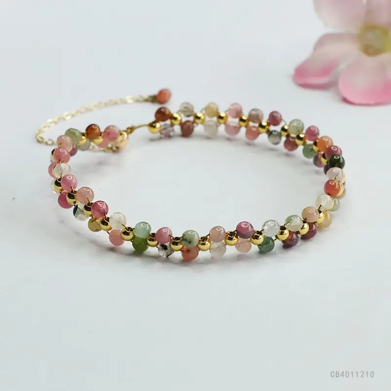 Guan Yu Natural Color Tourmaline Bracelet Crystal Gemstone - Image 2