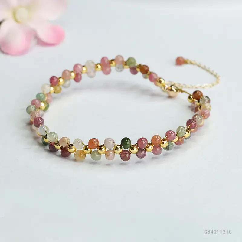 Guan Yu Natural Color Tourmaline Bracelet Crystal Gemstone - Image 3