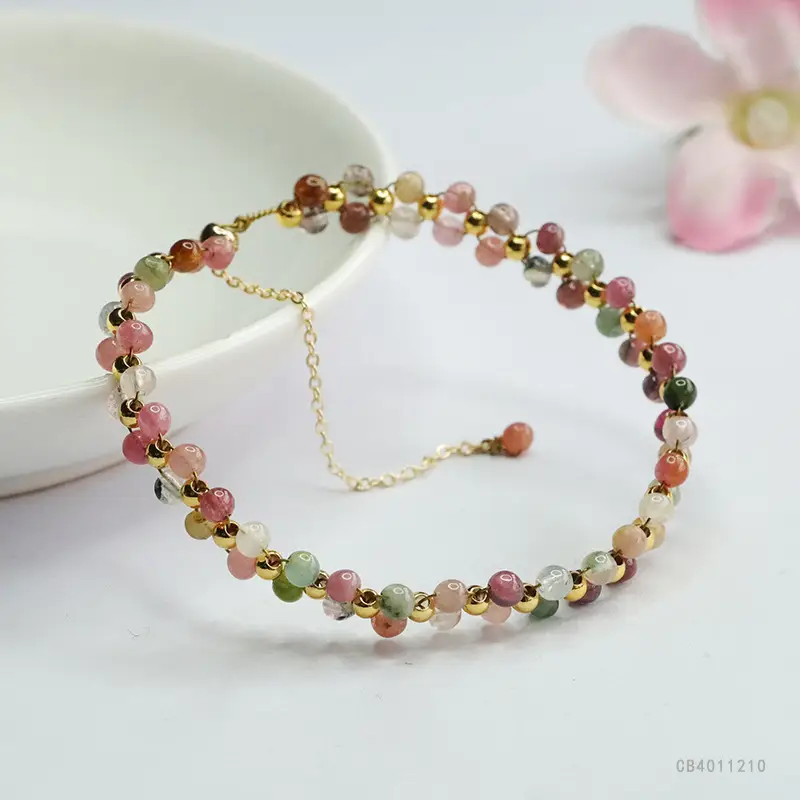 Guan Yu Natural Color Tourmaline Bracelet Crystal Gemstone - Image 5