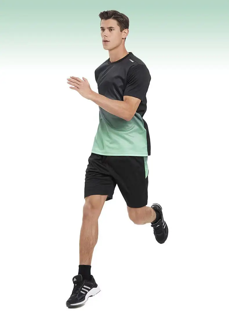 Men Ice Silk Sportswear Set Black Gradient Quick Dry — feature 21