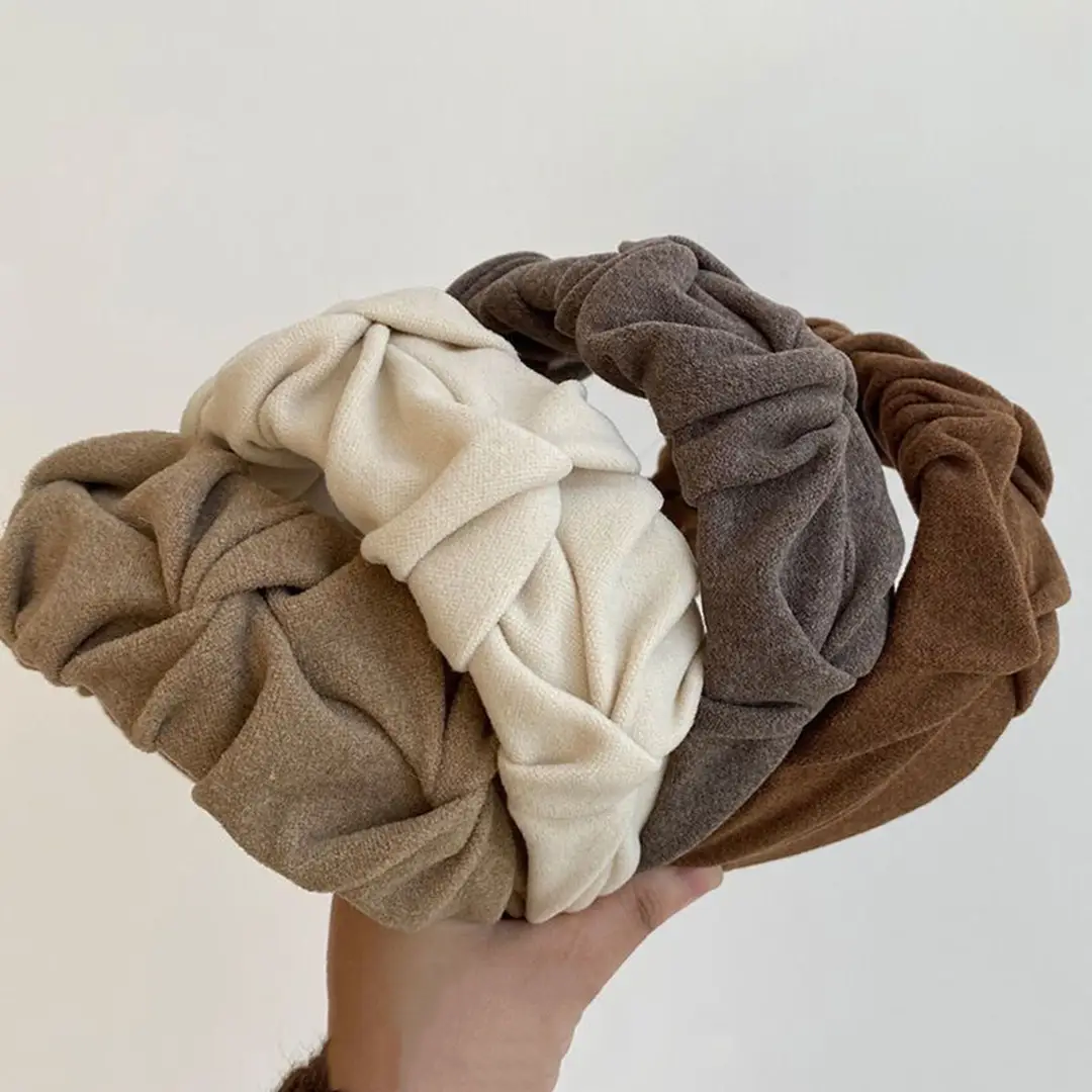 South Korea Pleated Hair Pressing Headband Solid Color - Image 3