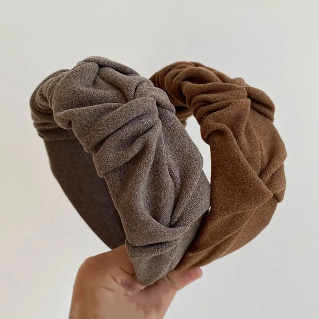South Korea Pleated Hair Pressing Headband Solid Color - Image 5