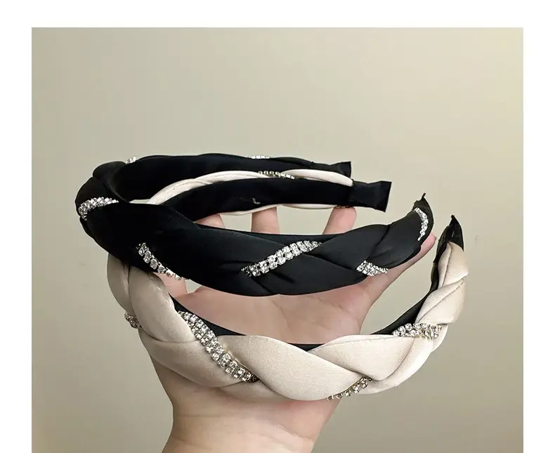 South Korea Pleated Hair Pressing Headband Solid Color — feature 12