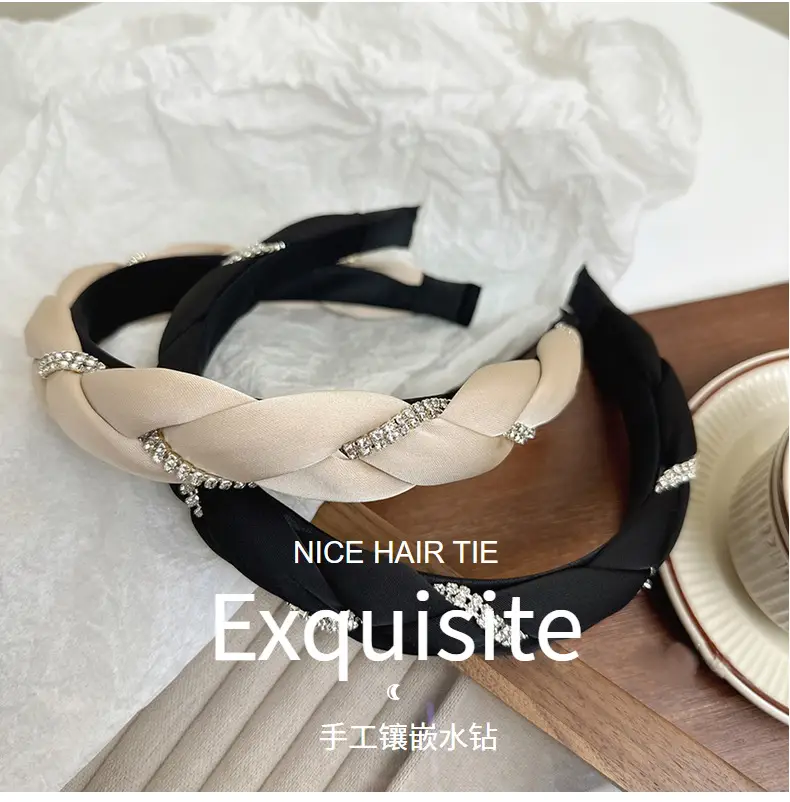 South Korea Pleated Hair Pressing Headband Solid Color — feature 3