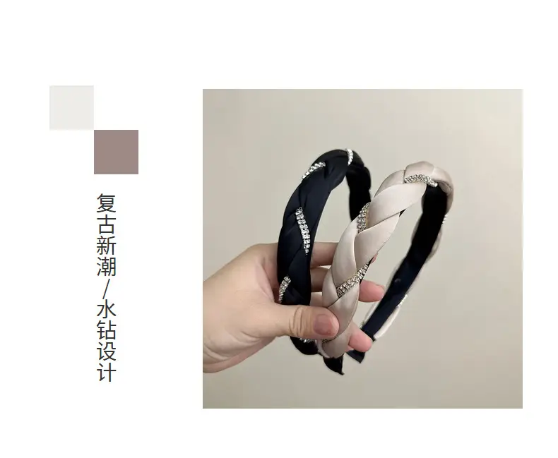 South Korea Pleated Hair Pressing Headband Solid Color — feature 9