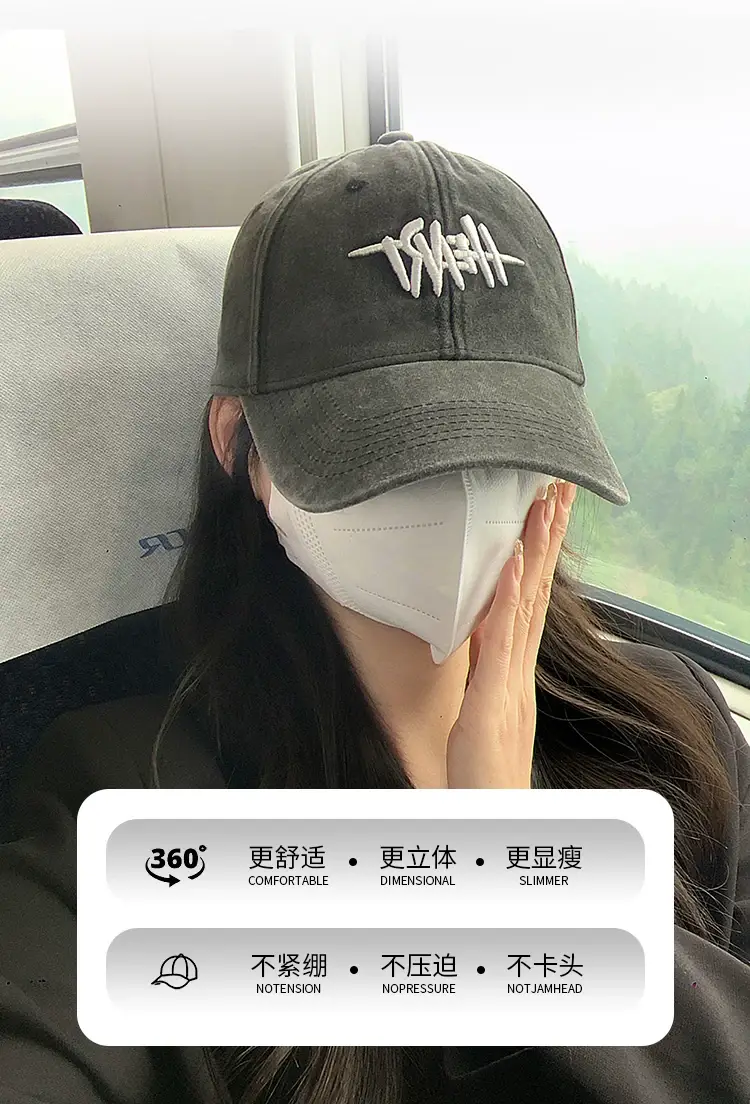 Women Heart Embroidered Maroon Baseball Cap — feature 3