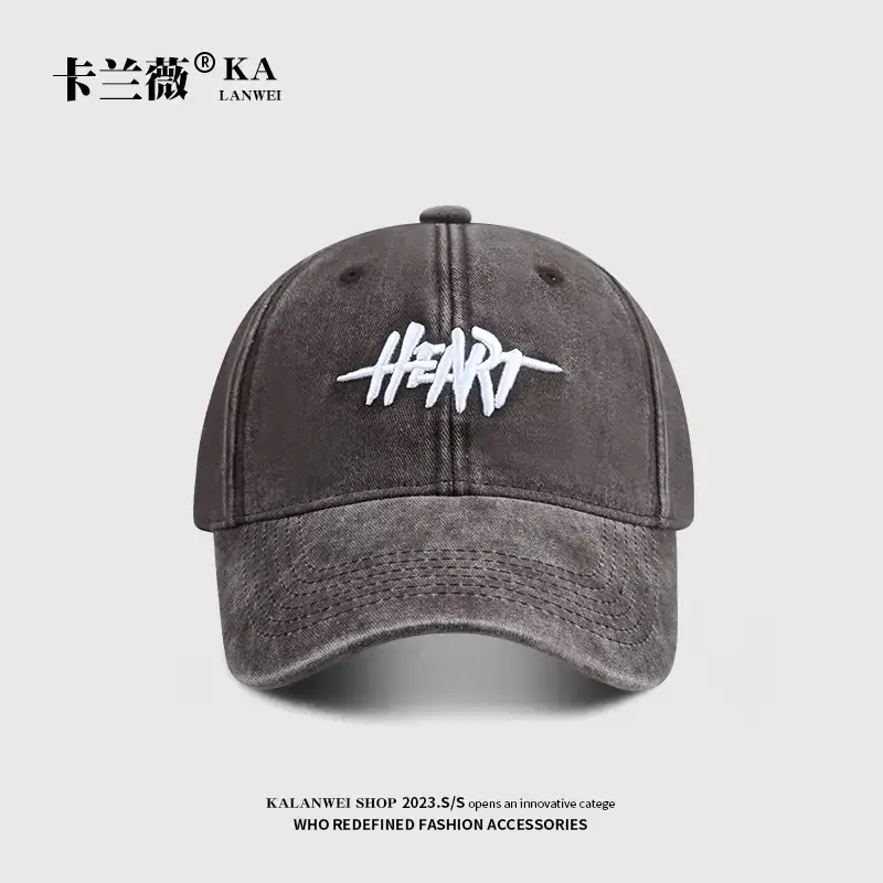 Women Heart Embroidered Maroon Baseball Cap - Image 5