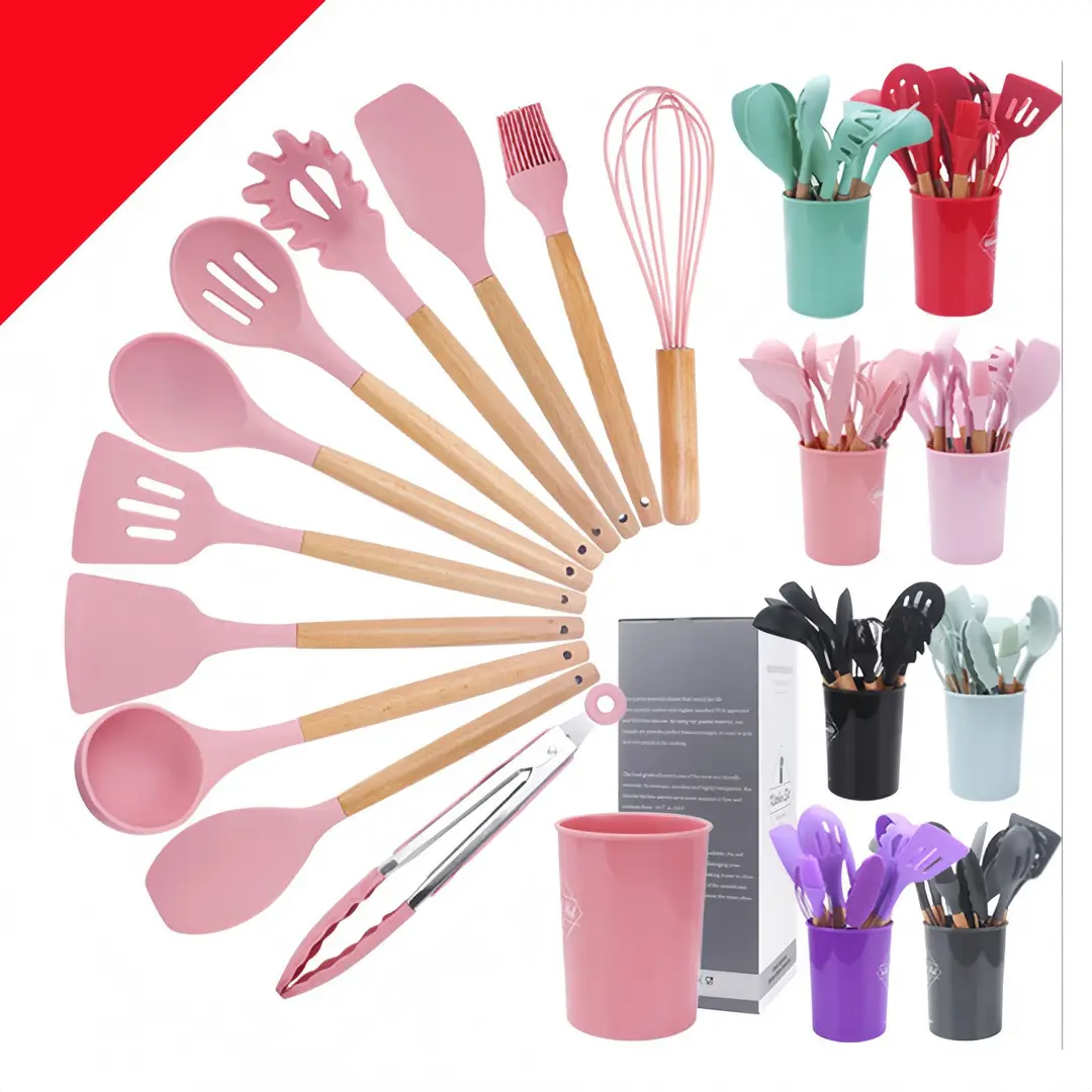 Silicone baking 5-piece silicone spatula scraper oil brush egg beater kitchenware 5 pieces suit baking tools suit — feature 1