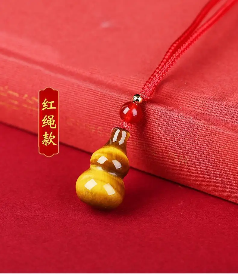 Yellow Tiger Eye Gourd Necklace for Men Women — feature 6