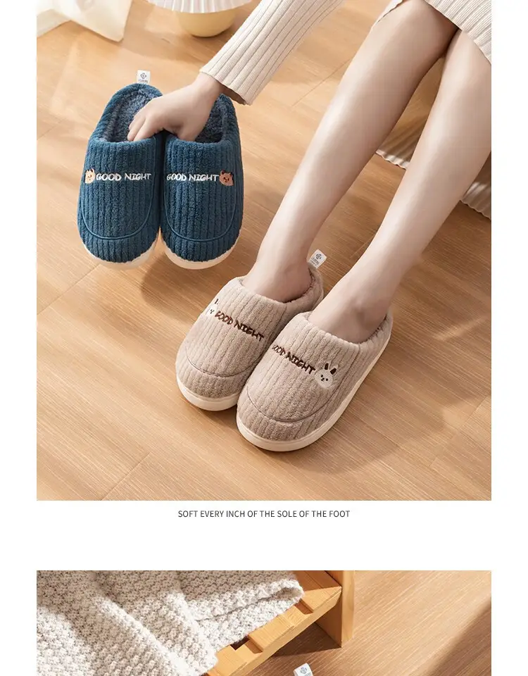 Jialiya Cotton Slippers for Women, Winter Indoor Home Couple Slippers, Warm, Non-Slip, Plush, Soft-Feeling Cotton Slippers for Men — feature 22