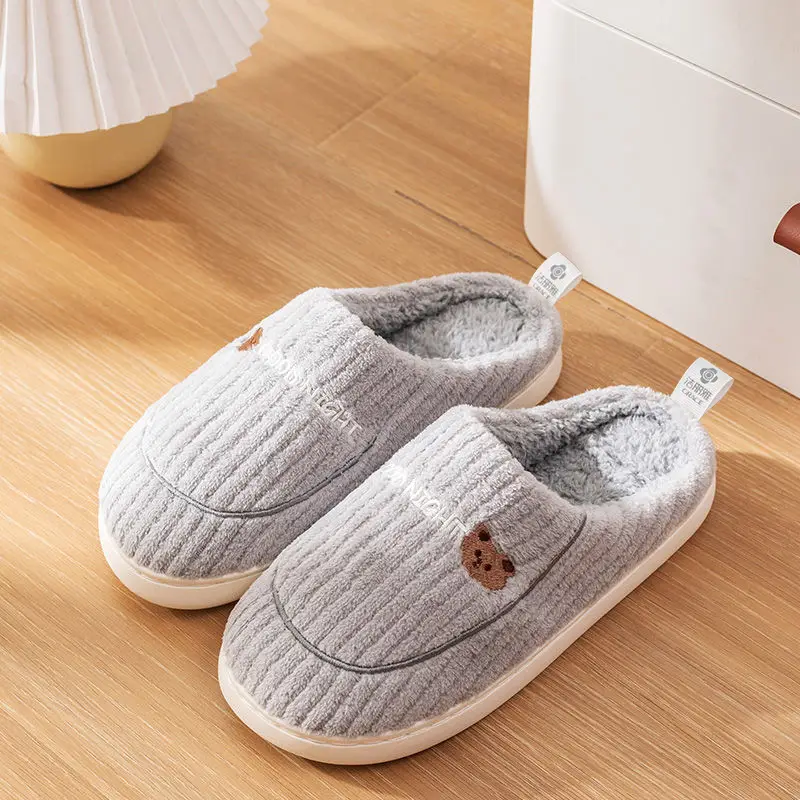 Jialiya Cotton Slippers for Women, Winter Indoor Home Couple Slippers, Warm, Non-Slip, Plush, Soft-Feeling Cotton Slippers for Men - Image 5