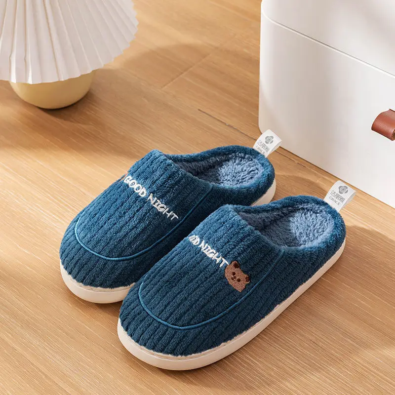 Jialiya Cotton Slippers for Women, Winter Indoor Home Couple Slippers, Warm, Non-Slip, Plush, Soft-Feeling Cotton Slippers for Men - Image 6