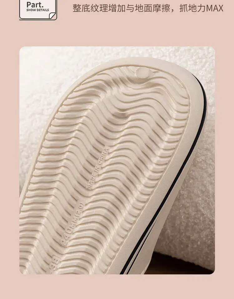 Waterproof Cotton Slippers for Women, Autumn and Winter Indoor Home Thick-Soled Fleece-Lined Warm Closed-Back Cotton Shoes for Men, Cartoon Non-Slip — feature 11