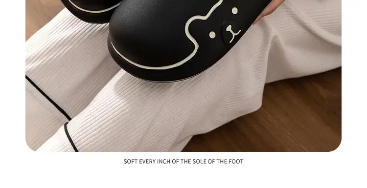 Waterproof Cotton Slippers for Women, Autumn and Winter Indoor Home Thick-Soled Fleece-Lined Warm Closed-Back Cotton Shoes for Men, Cartoon Non-Slip — feature 23