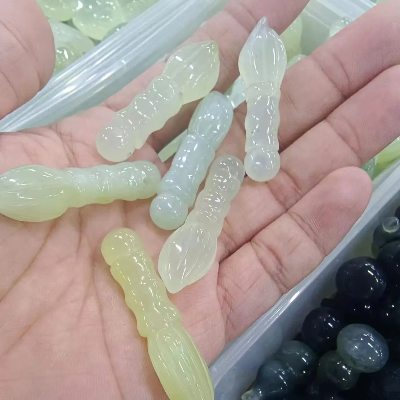 Natural Jade Ice Pendant Cat's Claw Bamboo Water Drop Auspicious Cloud Lock Peace Buckle Gourd Laughing Buddha Guanyin Various Styles Without String - Image 20