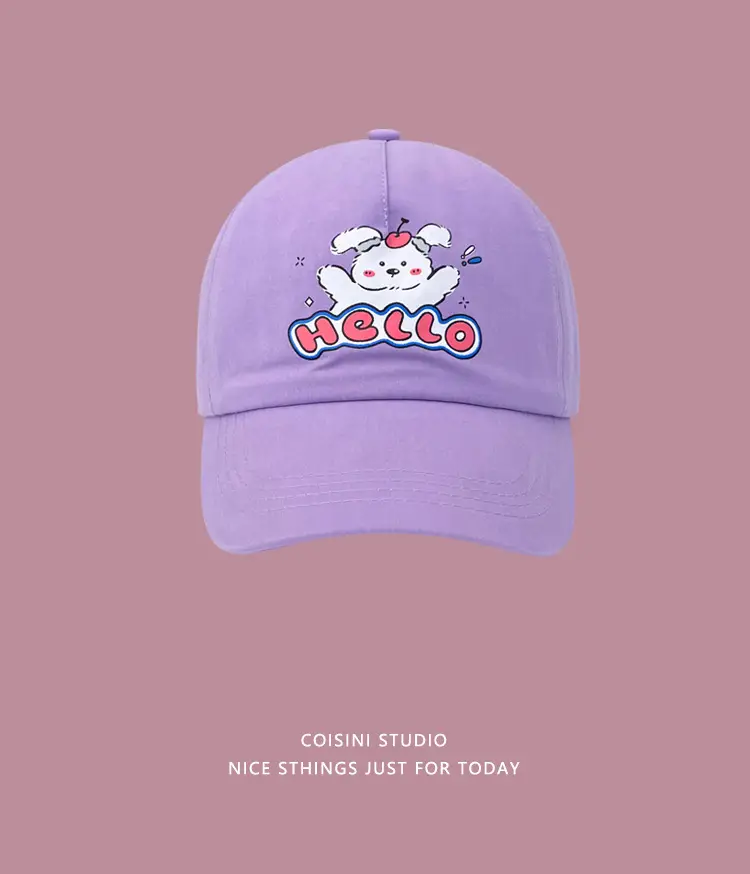 Pink Coisyini Puppy Baseball Cap for Girls — feature 10