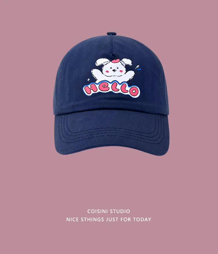 Pink Coisyini Puppy Baseball Cap for Girls — feature 13