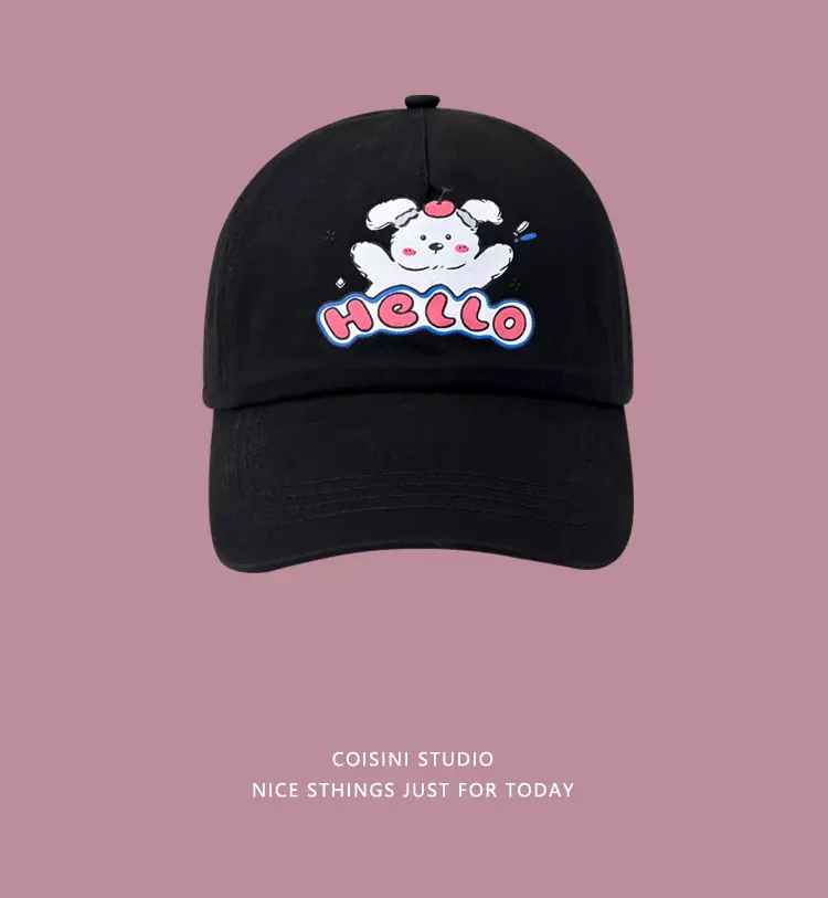 Pink Coisyini Puppy Baseball Cap for Girls — feature 14