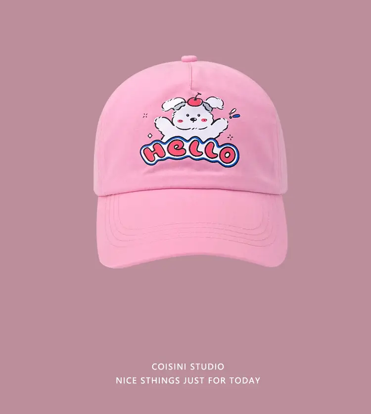 Pink Coisyini Puppy Baseball Cap for Girls — feature 9