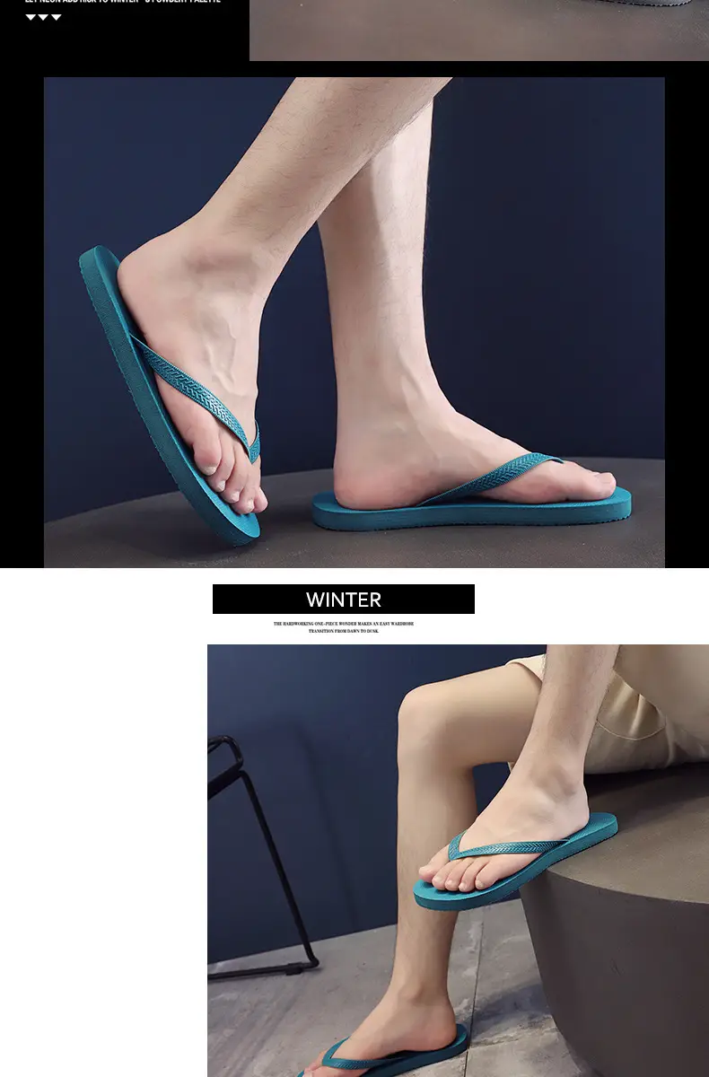 Men's Blue & Grey Casual Flip-Flops 2025 Summer β feature 13