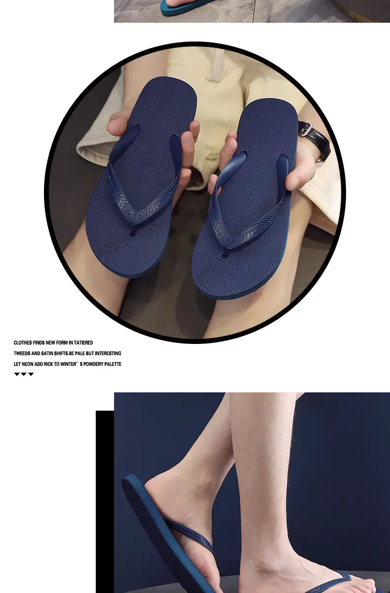 Men's Blue & Grey Casual Flip-Flops 2025 Summer β feature 14