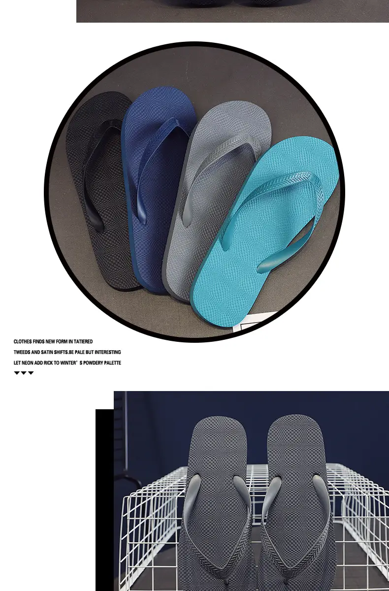 Men's Blue & Grey Casual Flip-Flops 2025 Summer β feature 8