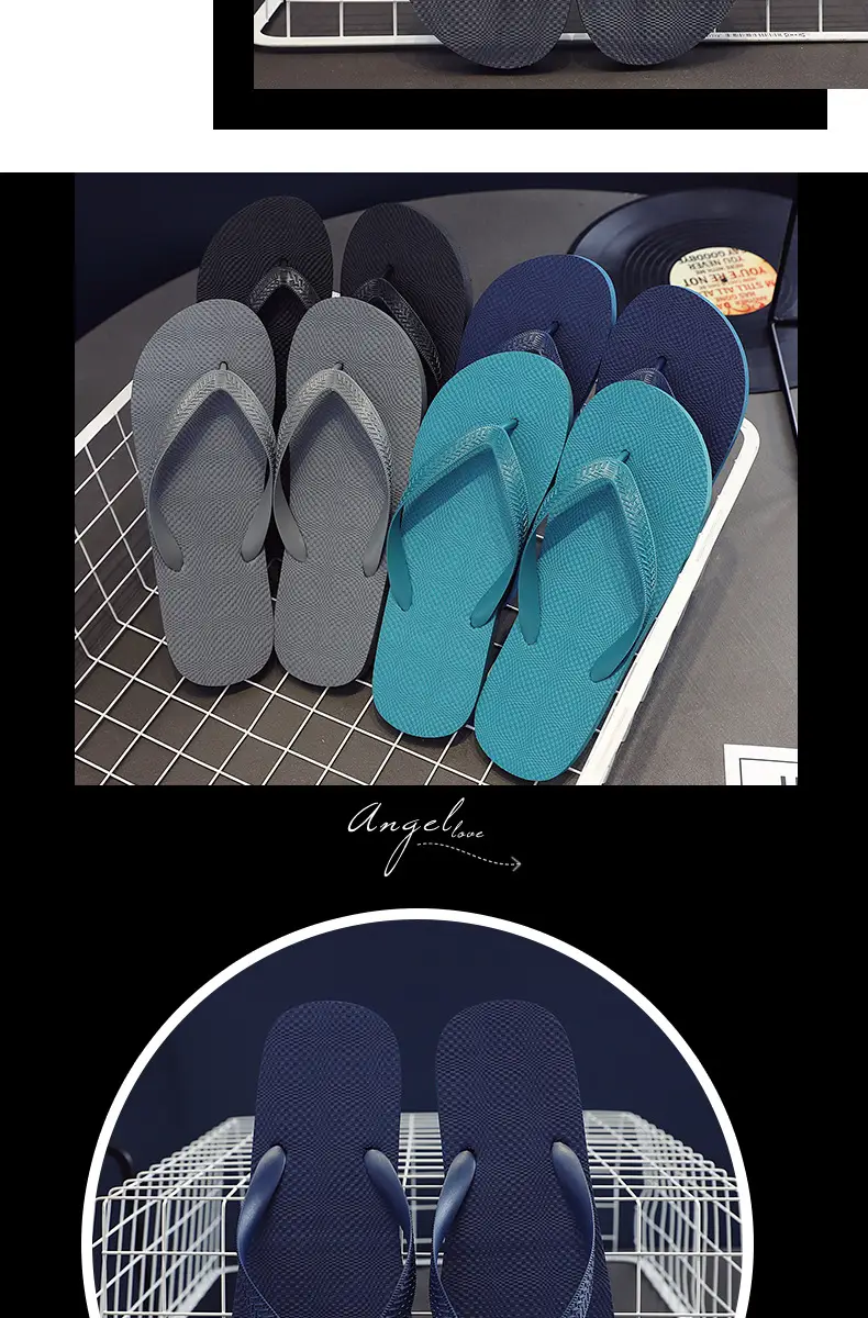 Men's Blue & Grey Casual Flip-Flops 2025 Summer β feature 9