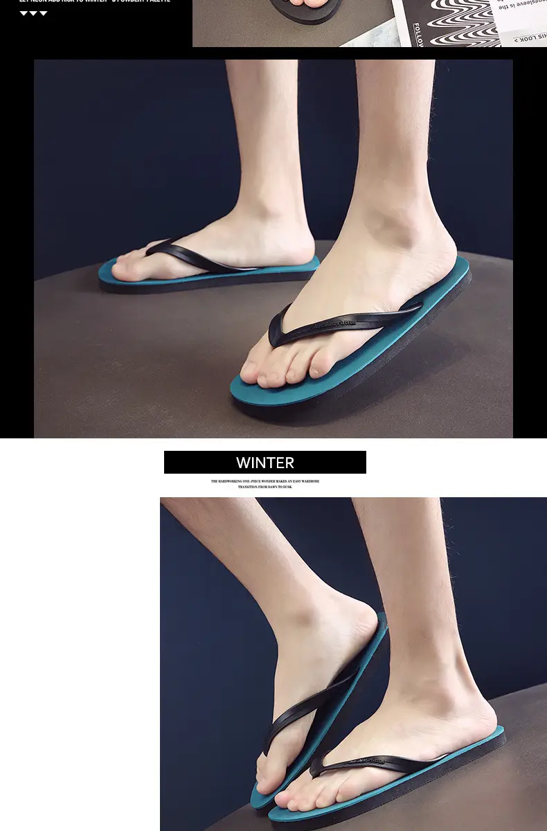 Men's Flip-Flops Summer Slippers Men's Non-Slip Thong Sandals Student Beach Flip-Flops Trendy Hot Item — feature 13