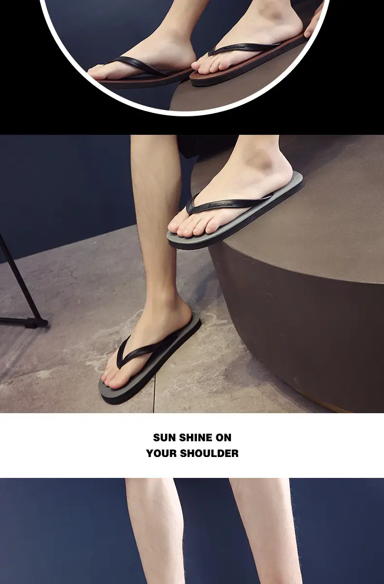 Men's Flip-Flops Summer Slippers Men's Non-Slip Thong Sandals Student Beach Flip-Flops Trendy Hot Item — feature 16
