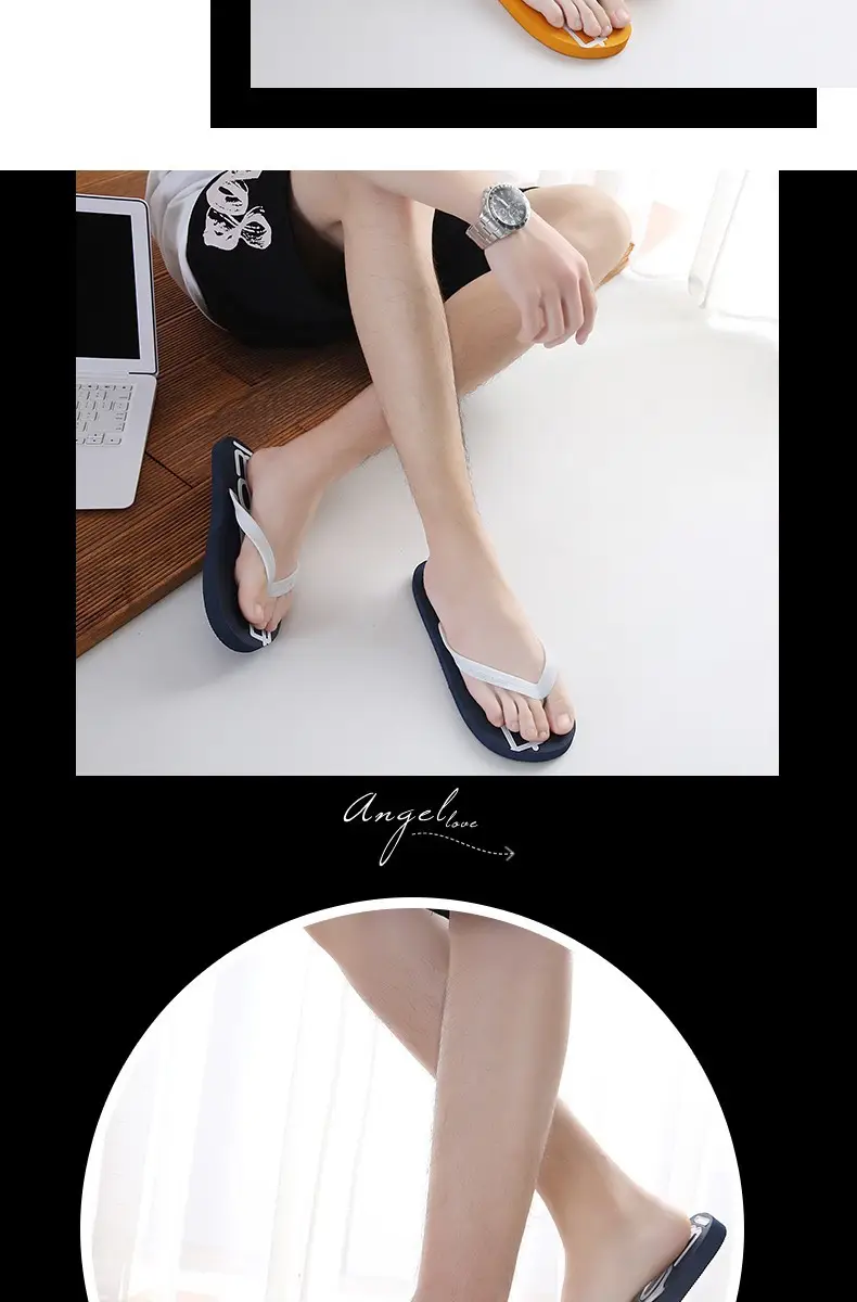 Men's Flip-Flops, Summer Non-Slip Slippers, Men's Personalized Korean Style Couple's Beach Shoes, Outdoor Sandals, Trendy Style — feature 15