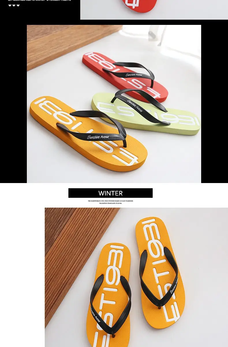 Men's Flip-Flops, Summer Non-Slip Slippers, Men's Personalized Korean Style Couple's Beach Shoes, Outdoor Sandals, Trendy Style — feature 7