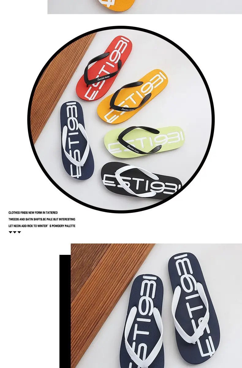 Men's Flip-Flops, Summer Non-Slip Slippers, Men's Personalized Korean Style Couple's Beach Shoes, Outdoor Sandals, Trendy Style — feature 8