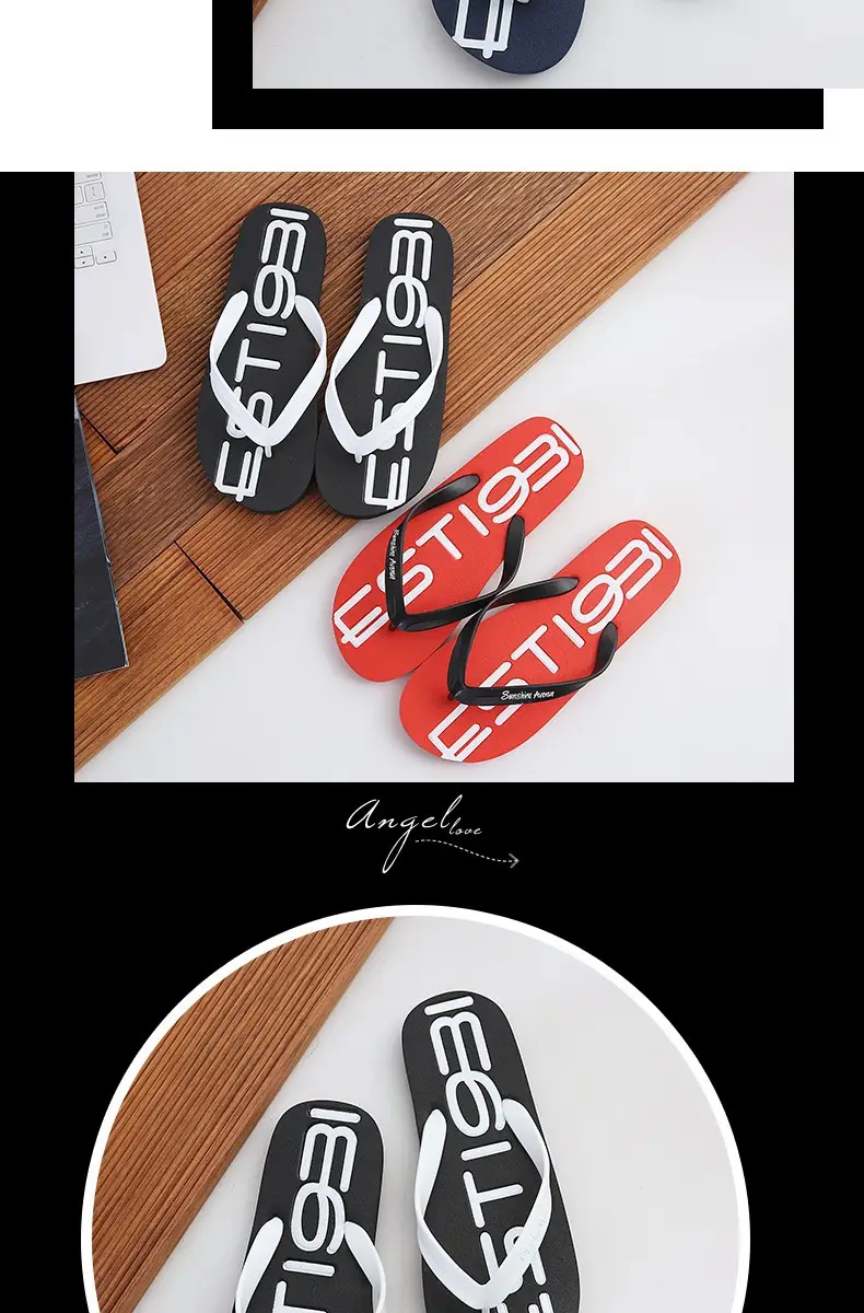 Men's Flip-Flops, Summer Non-Slip Slippers, Men's Personalized Korean Style Couple's Beach Shoes, Outdoor Sandals, Trendy Style — feature 9
