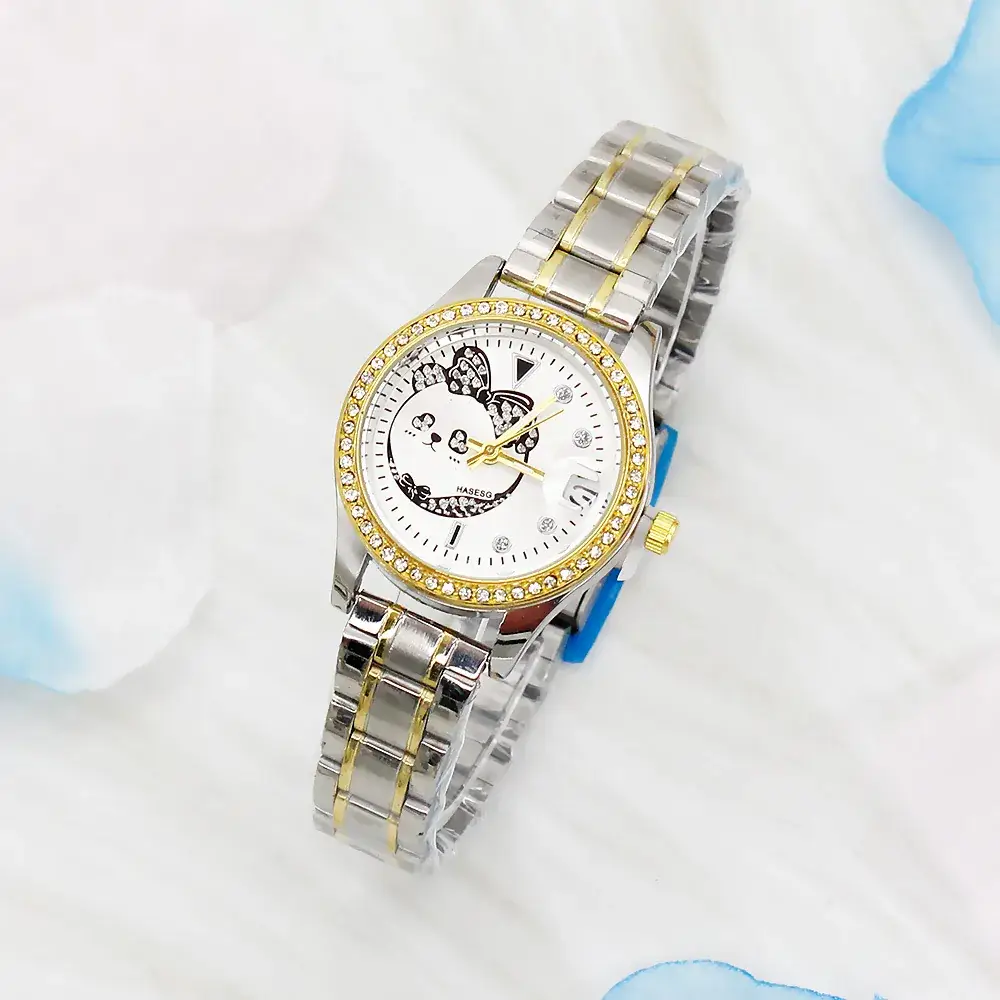 Gold Women's Diamond Watch with 4 Bracelet - Image 14