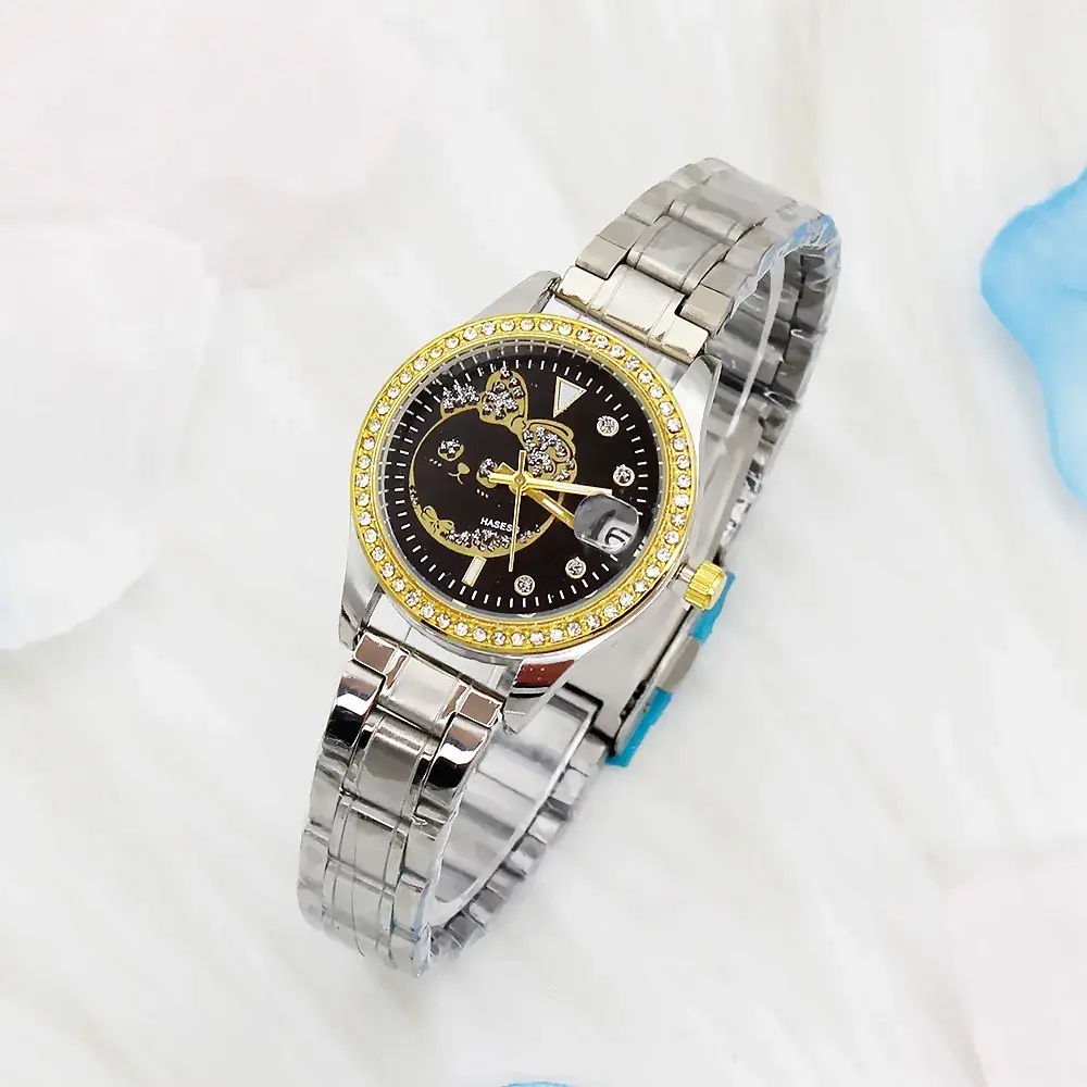 Gold Women's Diamond Watch with 4 Bracelet - Image 17