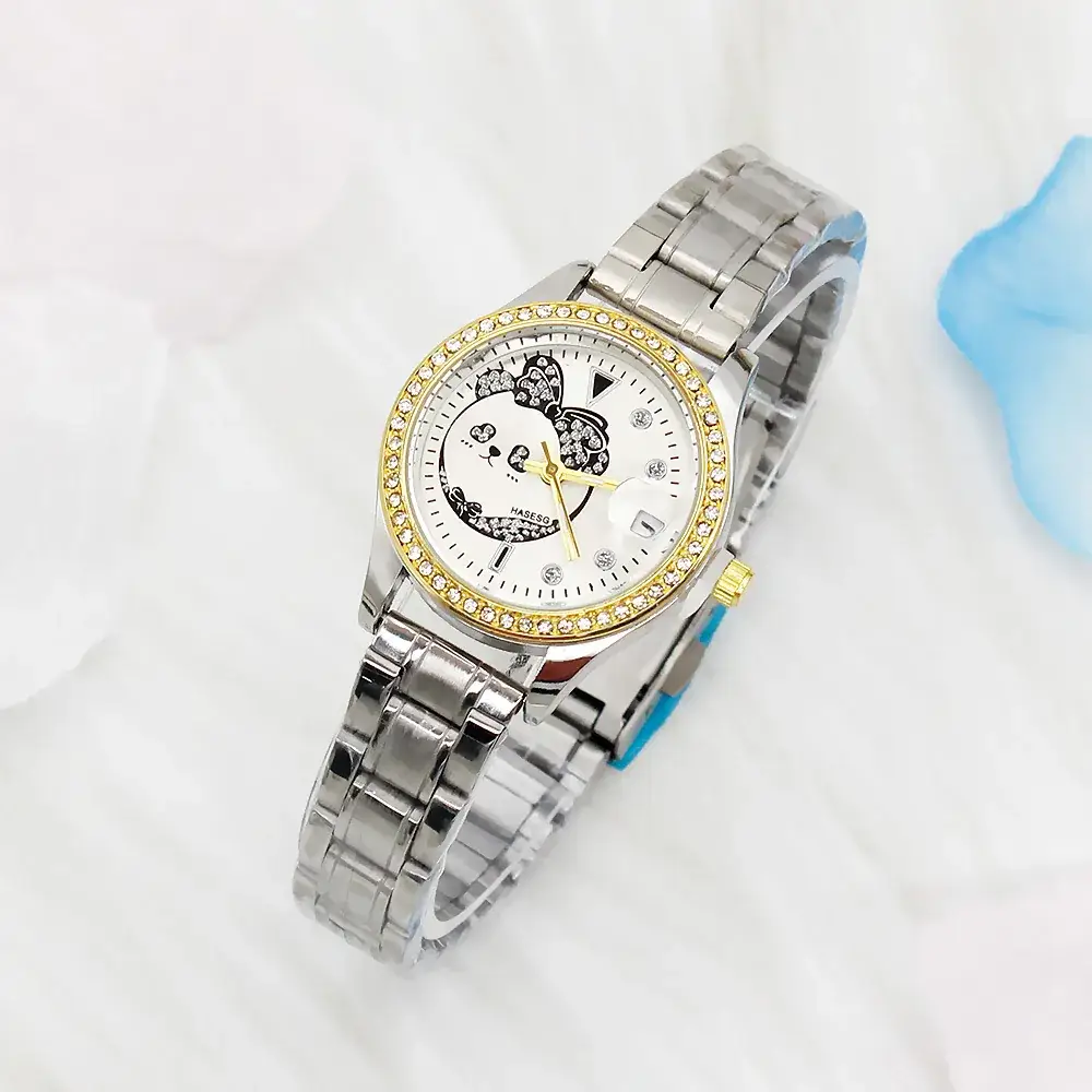 Gold Women's Diamond Watch with 4 Bracelet - Image 18