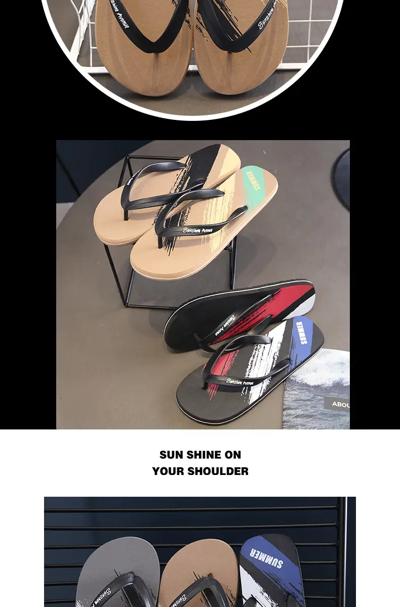Beach flip flops men's outdoor summer new outdoor leisure men's flip flops non-slip simple student sandals — feature 10