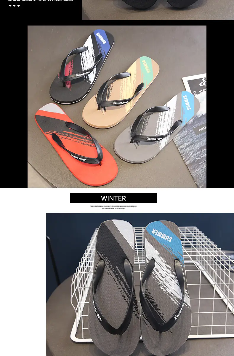 Beach flip flops men's outdoor summer new outdoor leisure men's flip flops non-slip simple student sandals — feature 7